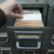 old fashioned library card catalog