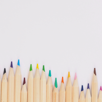 Colored pencil tips make a shape like a graph